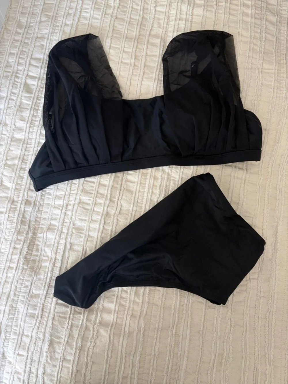 NWT Cupshe Black High-Waist Scoop Bikini Set - Picture 3 of 5